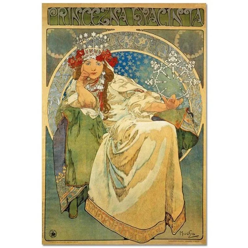 Alphonse Mucha Affisch Pinup-flickor Metallplåtskylt Konst Målning Dekorativa Väggplåtar För Bar Café Vardagsrum Hem Väggdekor