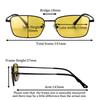 Night Vision Sunglasses Men Titanium Driving Glasses for Vision Blue Light Blocking Computer Glasses Yellow Lens Fishing Eyewear