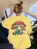 Frog Under Mushroom Printing TShirt Womens Basics Loose T Shirts ONeck Soft Short Sleeve Tops Summer Comfortable Woman Clothes