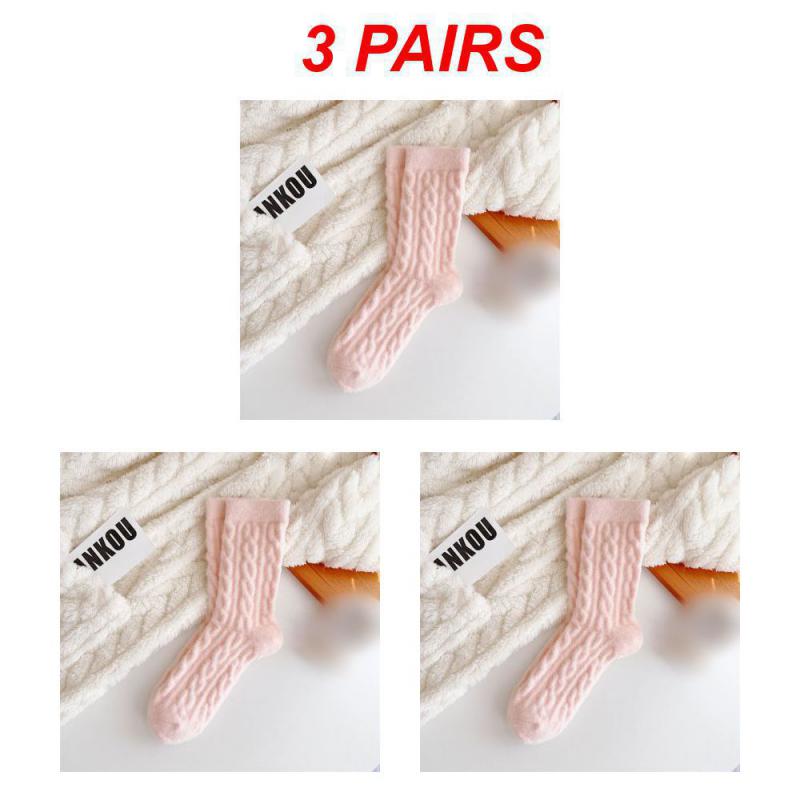 1/3/5PAIRS Winter Socks Thicken Wear-resistant -calf Socks Anti-slip Long Cotton Socks Coral Fleece Soft Cotton Socks