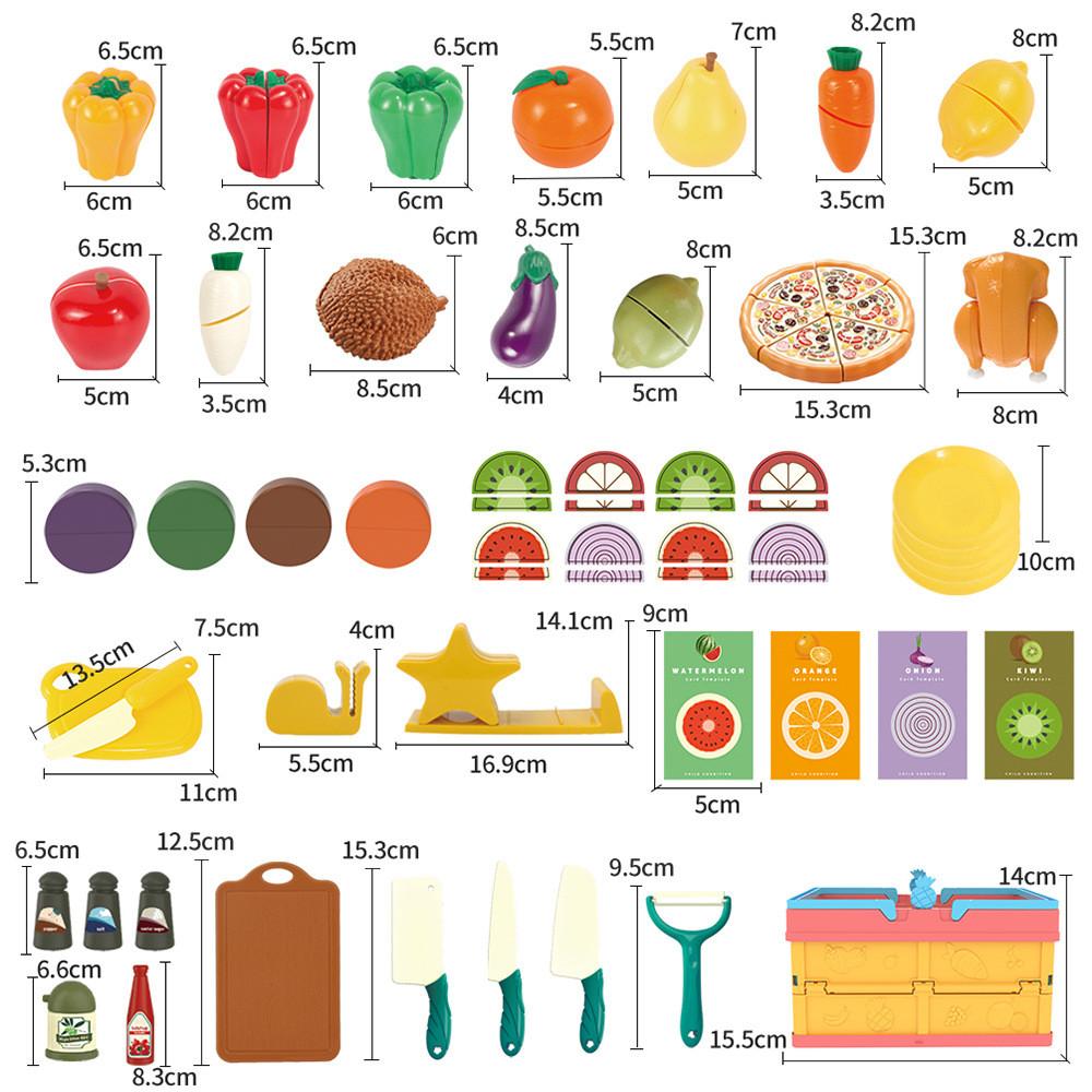 Colorful Folding New Fruit And Vegetable Cutting Set With 41 Pieces For Playtime Kids