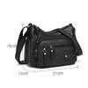 Fashionable Four Seasons Soft Leather Multi Pocket Cross Bags, Multi Layer Zipper Pouch Single Shoulder Bag for Women Daily Use