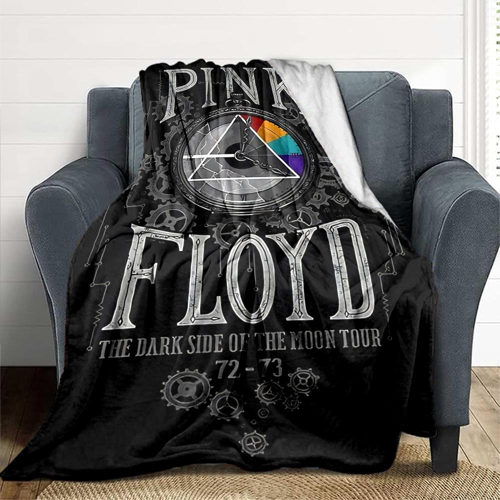 1ks Růžový Floyd Deku Měkká Celoroční Přehoz s Živým Designem, Perfektní pro Domov, Cestování a Dárky, Ideální na Šlofíky a Kempování