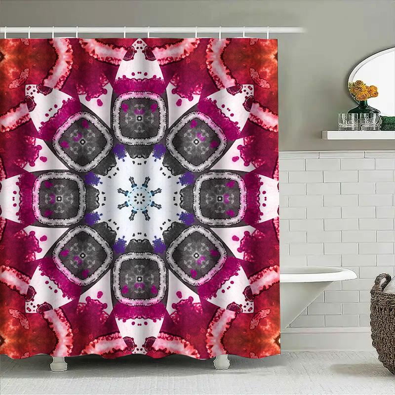 Colorful Mandala Shower Curtain Waterproof Bathroom Decor Hanging Shower Room Decoration 90x180cm