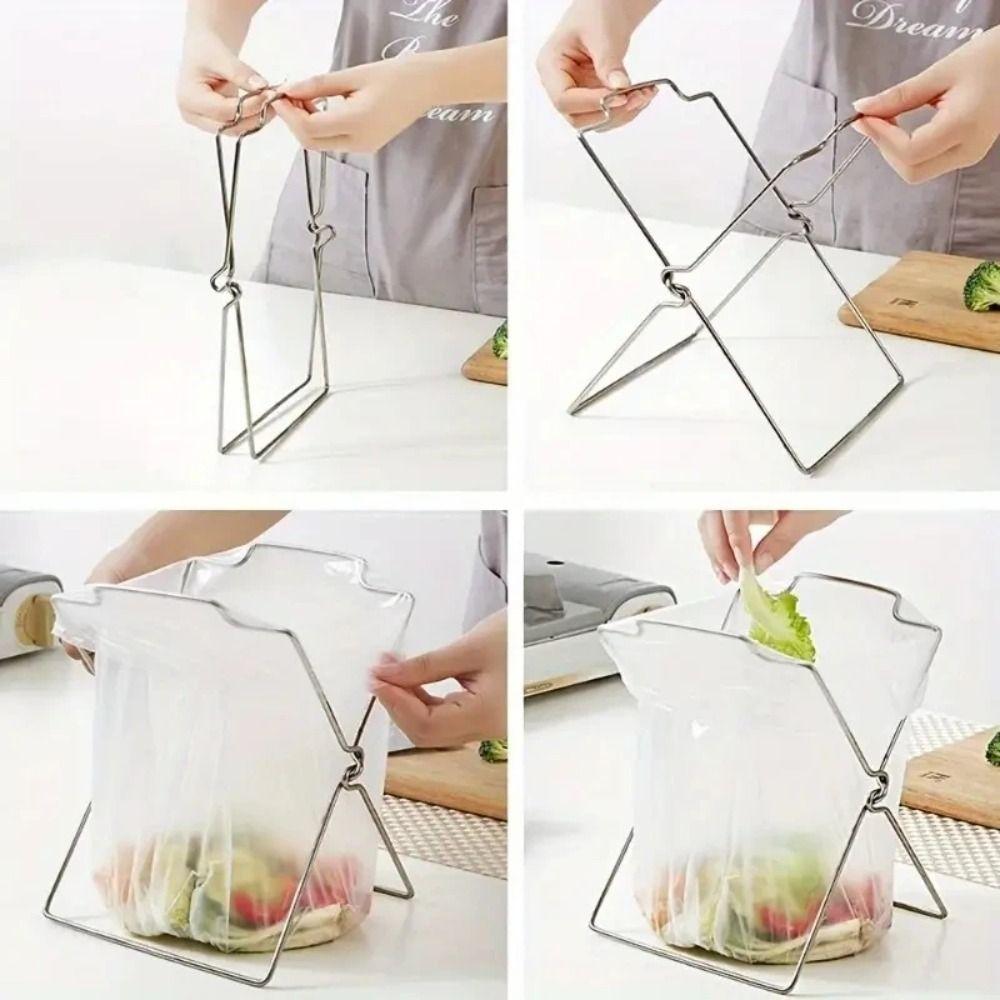 Multifunctional Trash Rack Foldable Trash Bag Holder New Garbage Can