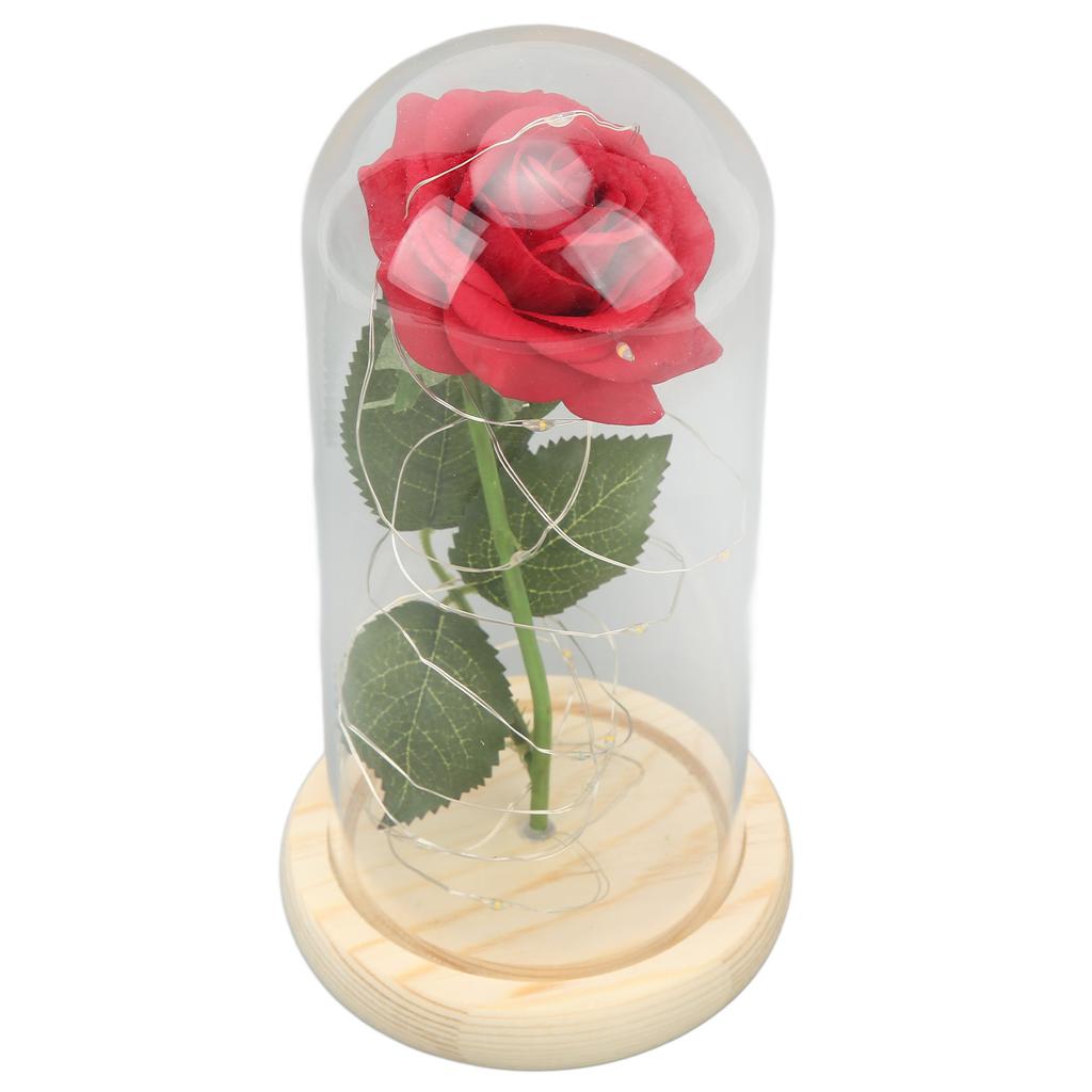 Rose in Glaskuppel Glücklich Schöne Symbolik Romantische Verzauberte Rose Romantische Geschenke mit LED-Licht