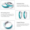 WOSTU 925 Sterling Silver Simple Blue Round Ear Buckles Stud Earrings For Women Fashion Party Jewelry Gift