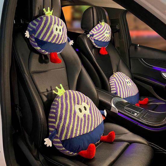 

Подголовник автомобиля, подушка для шеи, мультяшная нечеткая мягкая плюшевая подушка с хлопковым наполнителем из полипропилена, универсальная подушка для внедорожника, грузовика, облегчение боли в шее, подушка для поясничной поддержки