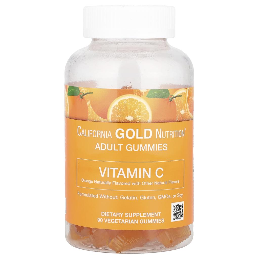 Vitamin C Gummies, 250Mg, Contains Vitamin A from 100% Beta-Carotene, 90 Vegetable Gummies