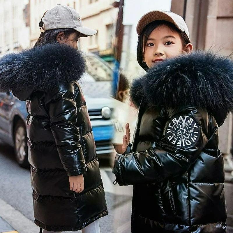 Boys and Girls Winter Padded Jacket Mid-length Thickened Children's Padded Jacket Mid-length Trend