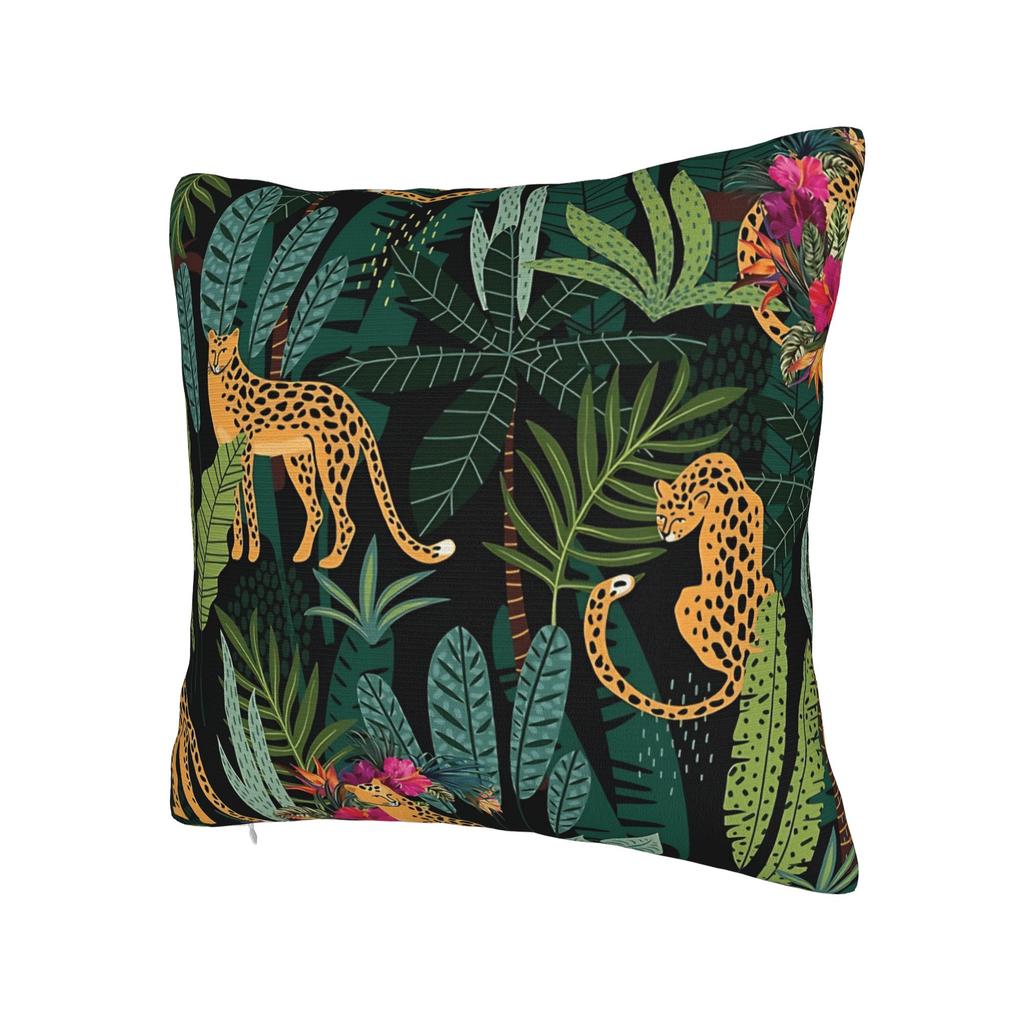 Federa per Cuscino Leopardo & Floreale Tropicale Kawaii Federa per Cuscino per Divano Camera da Letto Decorazione per la Casa Federe
