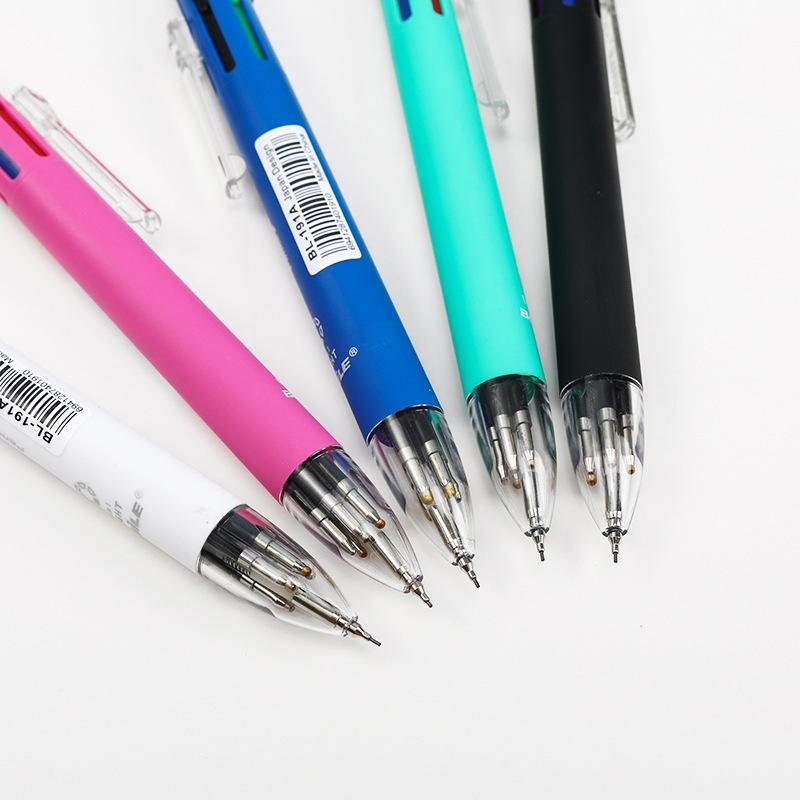 6 in 1 Colored Ballpoint Pen 5 Colors and 1 Mechanical Pencil Multifunctional