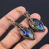 Labradorite 999 Copper Wire Wrapped Earrings, Handmade Gemstone Earrings Jewelry, Gifts For Wife Brand New Earrings