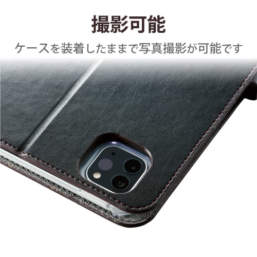 ELECOM iPad Pro 12.9 6th Generation (2022) Case Cover Flap Case 360 Degree Rotation Soft Leather Material Black TB-A22PL360BK