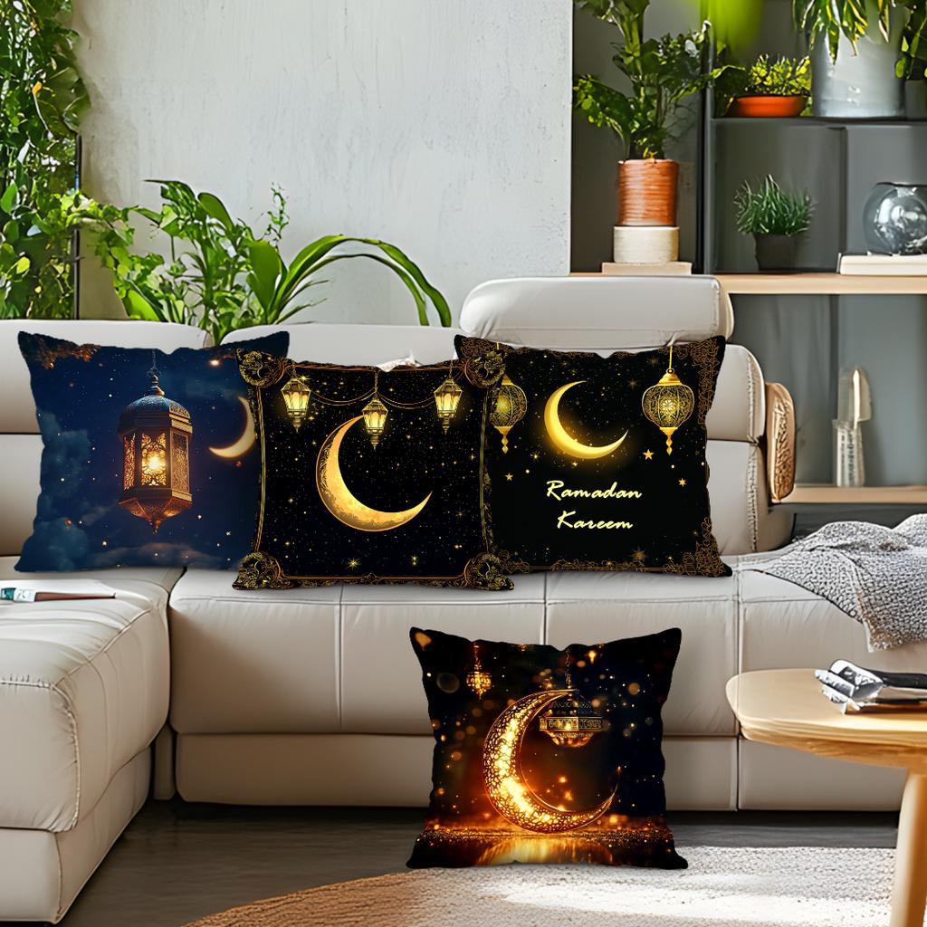 Moon Star Of Ramadan Pillowcase Printed Polyester 40/45/50Cm Throw Pillowcover Decorative Sofa Cushion Pillowslip Home Decor