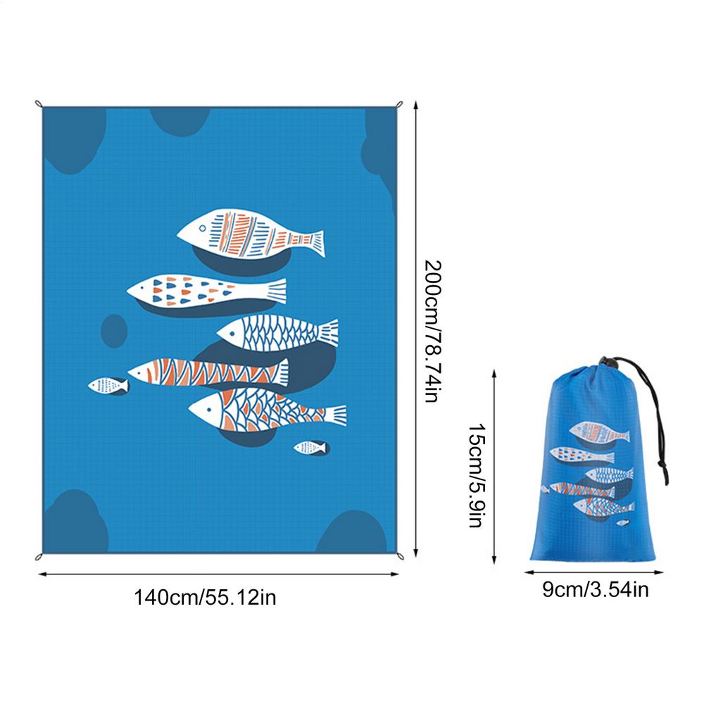 

Picnic Mat Foldable Waterproof Sandproof Large Beach Blanket Waterproof Sandproof For Outdoor Patio Camping Hiking Travel Lawn синій
