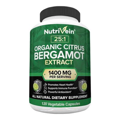 Citrus Bergamot Extract 1400mg - 25:1, Organic Heart Health Supplement 120 Capsules
