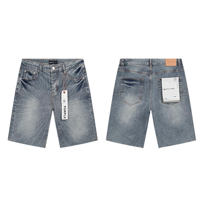 Trendige Marke PURPLE BRAND JEANS Europäische und amerikanische High-Street-weite vielseitige Jeans-Shorts für Männer und Frauen