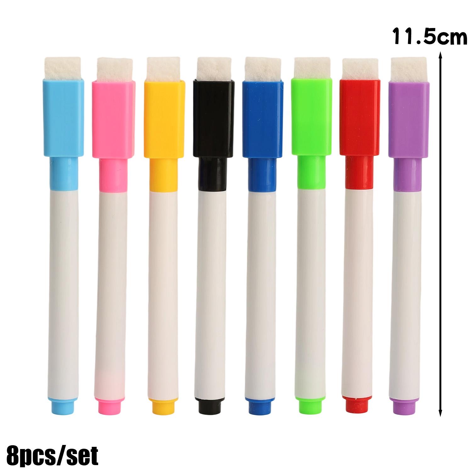 8-24Pcs 8 Colors Set Whiteboard Dry Erase Pens Bullet Tip Small Size No Magntic Whiteboard Markers Kids Graffiti Drawing Pens