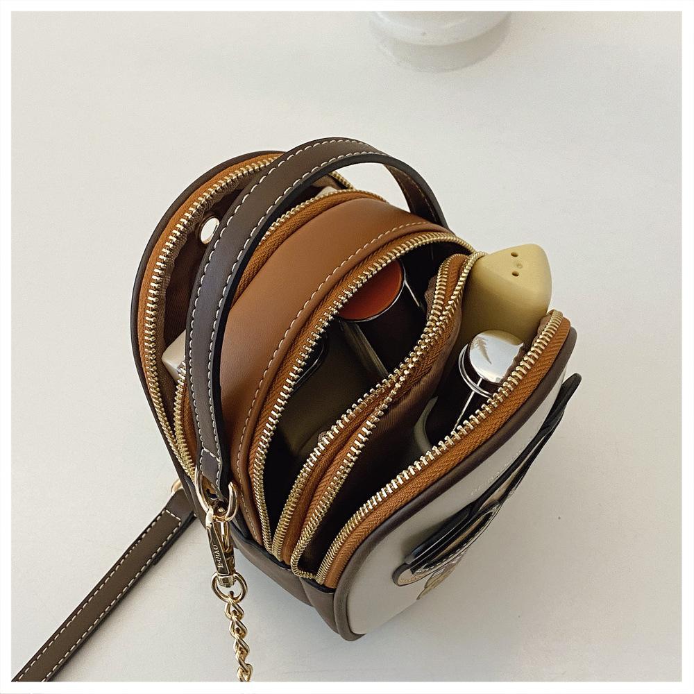 BEIBAOBAO New High Texture PU Mini Mobile Phone Bag Versatile Practical Multi-layer Single Shoulder Messenger Bag Simple Chain Women's Small Handbag