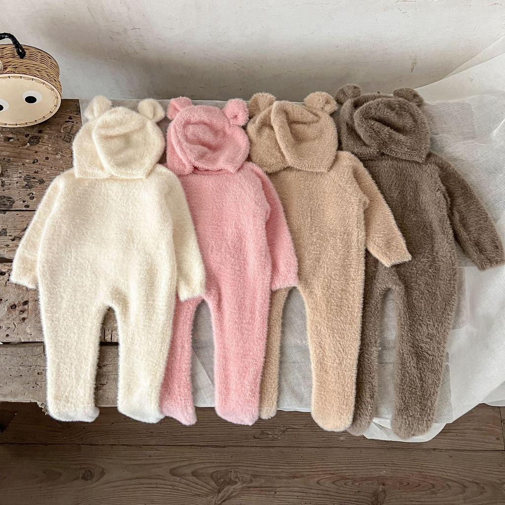 Baby Winter Fleece Bear Romper Suit