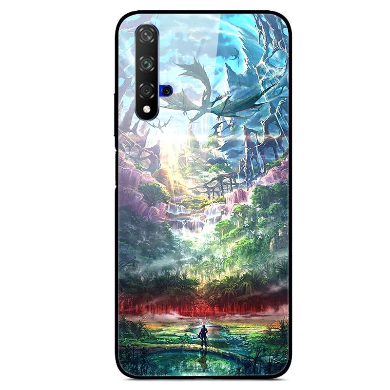 For Huawei Nova 5T Case Tempered Glass Cover 3D Cat Printing Case For Huawei Nova 5T 2019 5 T Phone Case For Huawei Nova5T Cover