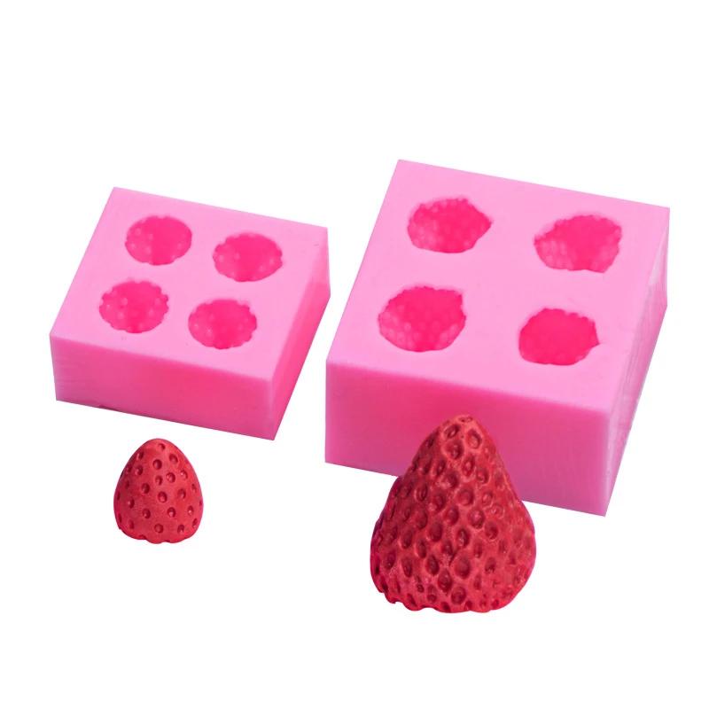 3D Erdbeerkerze Silikonform Handgemachte Aromatherapie Kerzenwachsform Fondant Schokoladenharz Formen Heim Handwerk Dekor