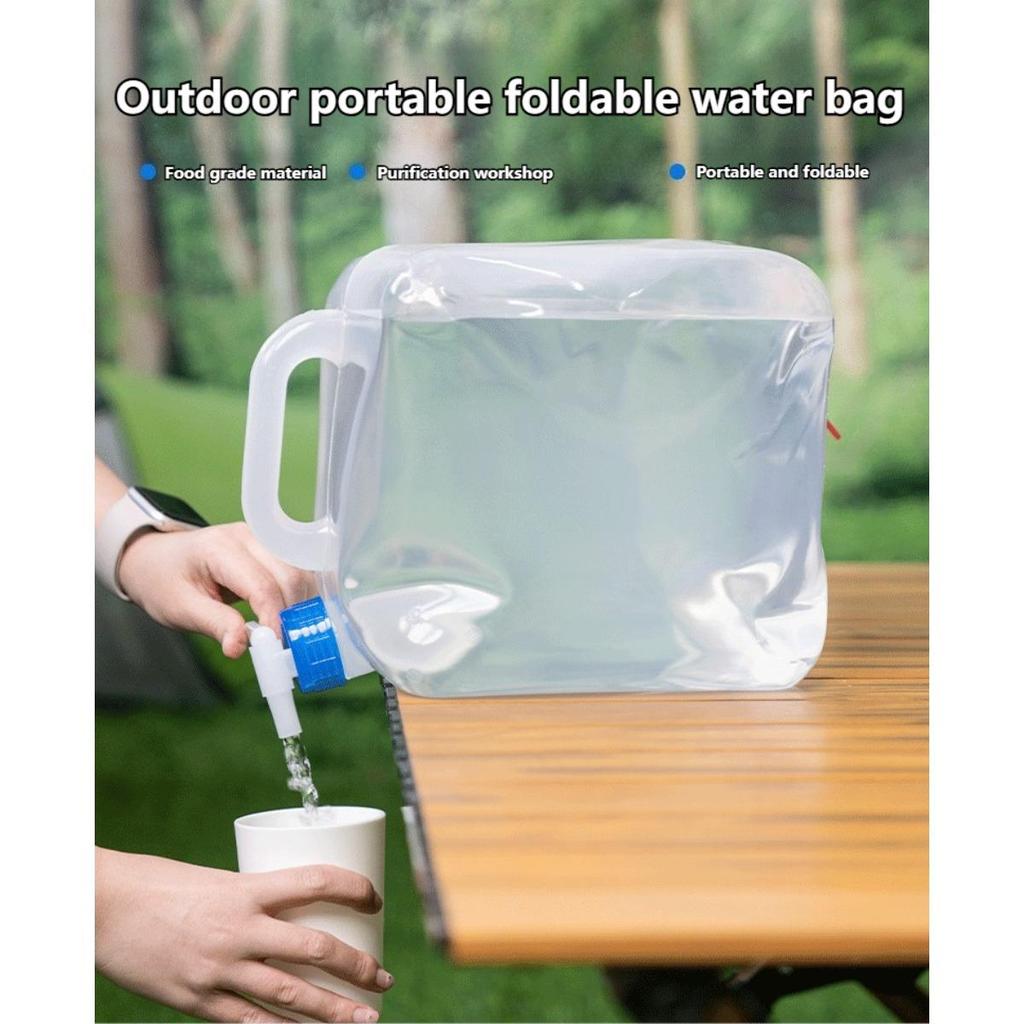 5-20L Foldable Water Bucket with Faucet Outdoor Emergency Portable Camping Car Water Bottle Water Bag Outdoor Folding