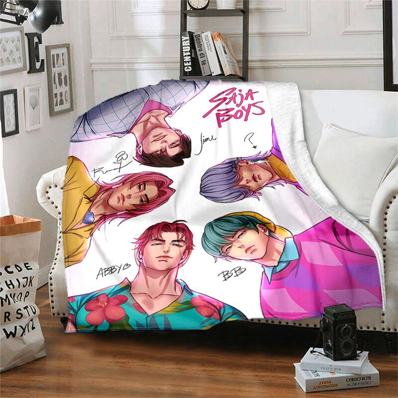 1pc Blanket K-Pop Demon Hunters Print Design, Lightweight Blanket for Sofa, Bed- Soft &Warm, Gift for All Seasons like Christmas, Halloween