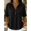 QICED Women's Fashion POLO Neck Short Sleeve Casual Blouses & Shirts Casual Chic