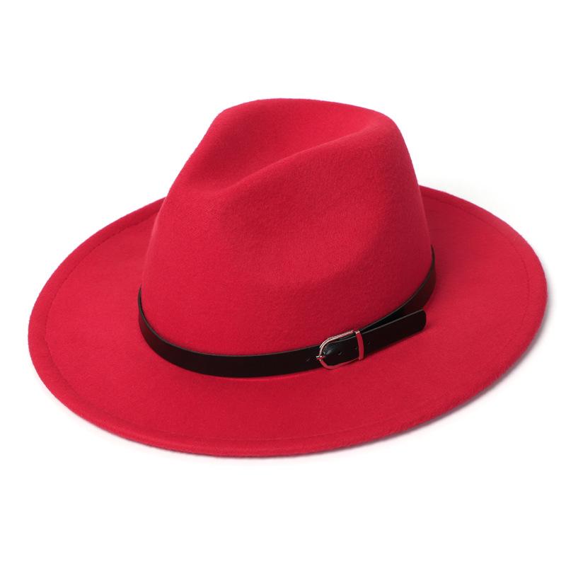 European Retro British-Style Jazz Top Hat with Buckle - Unisex Flat Top for Gentlemen and Ladies