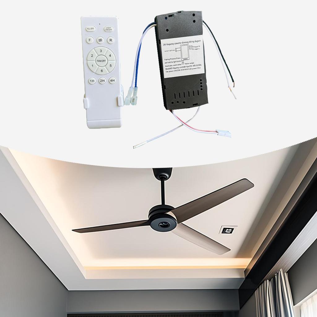 Ceiling Fan Lamp Remote Control Set 6 Speed Multipurpose Accessory Easily Install Lightweight