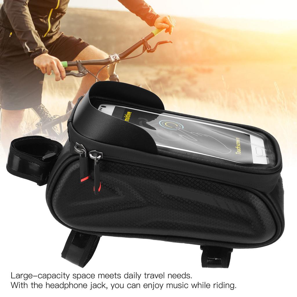 Bike Phone Front Frame Bag Waterproof Reflective Phone Mount Top Tube Bag Pouch