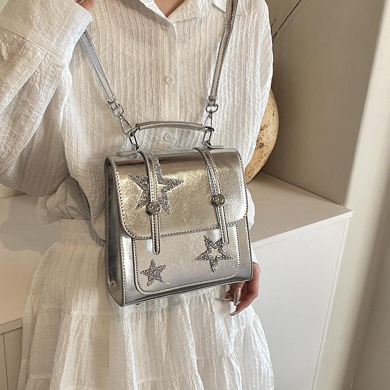 Women's bag 2025 spring new Korean version ins style backpack fashion sequins star tide versatile small backpack