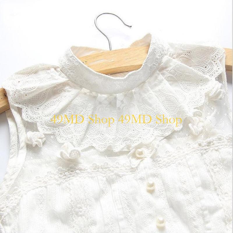 49MD Ruffled Lace Decorative Collar Halloween Dressingup Neckpiece Detachable Collar for Music Festival Stage Performances China Mainland