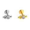Diamond-Inlaid Stainless Steel Lip Stud Piercing Earring - 1.2*6/8mm