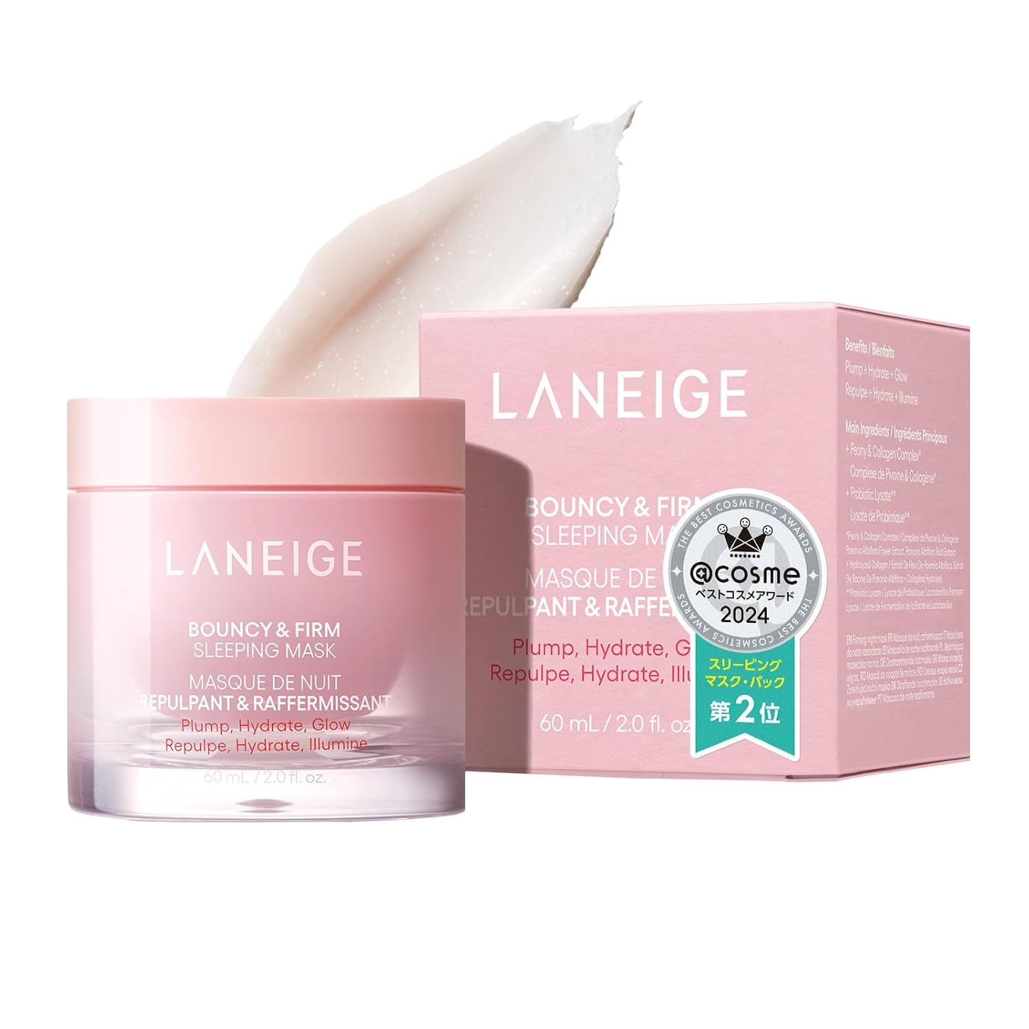 Laneige Bounce Sleeping Mask 60mL Firmness Pores Elasticity Lift-Up Cream Moisture Collagen Night Care Sensitive Skin Korean Skincare