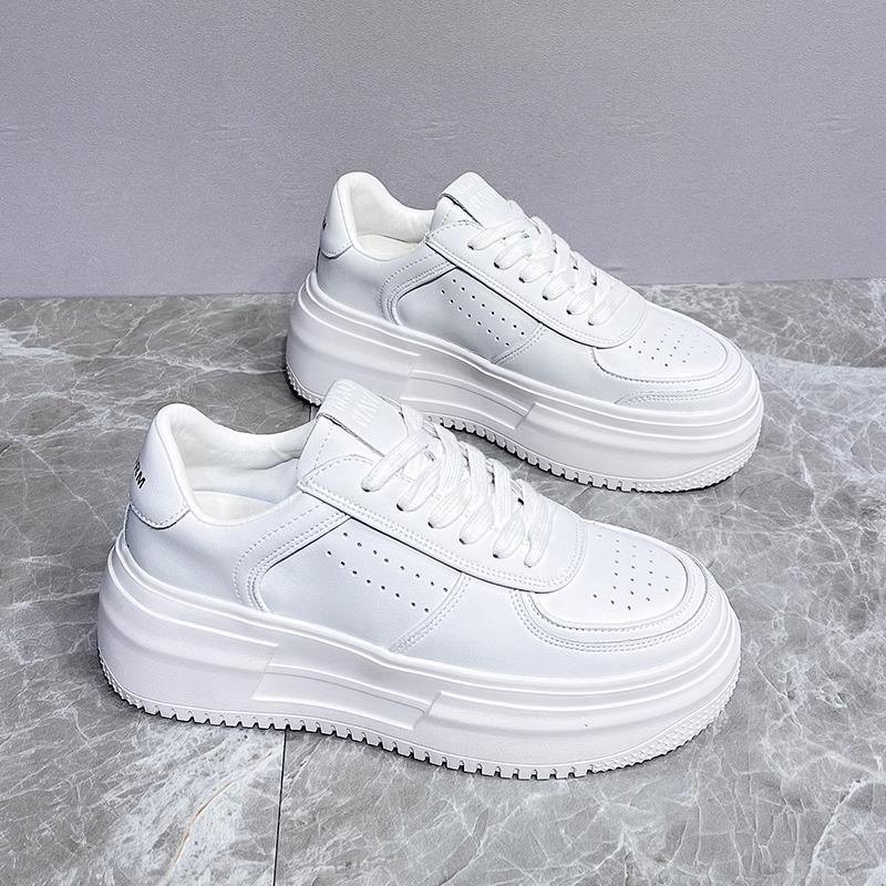 Popular little white shoes women's spring 2025 new women's shoes versatile casual board shoes niche heightening platform single shoes