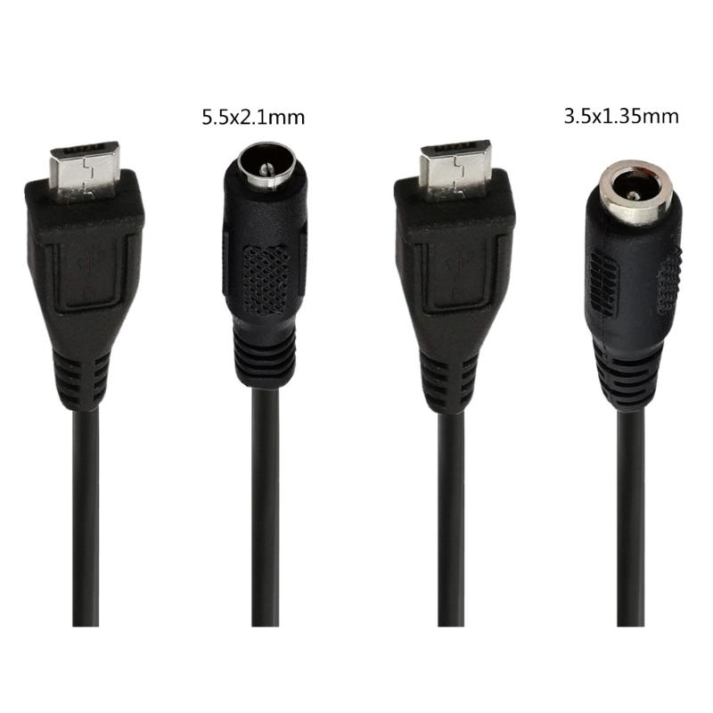 DC 3.5x1.35mm/5.5x2.1mm Female to Micro USB Male Connector Adapter Wire 5V Power Supply Cable Aging Resistance Cord