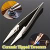 Stainless Steel Ceramic Tipped Tweezers Ceramic Electronic Soldering Tweezers  Industrial