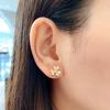 High Qulity Classic Europe New Popular Brand Luxury Jewelry Earrings For Gold Color Flowers Sweet Romantic Clover Ear Stud