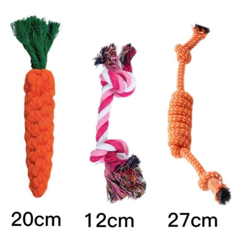 

Игрушка для собаки Узел Устойчивая к укусам Потребление Физическое перемалывание Взаимодействие Маленькая собака Снятие духоты Тедди Бомей Зоотовары Carrot + knot + candy knot(Color random])