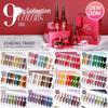 Set Gel Oje Roșii AS 9 Culori cu Paiete - Oje Gel UV Strălucitoare