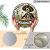 2D Flat, 1pc Round Aluminum Tequila Served Here Sign, Mexican Sugar Skull & Sombrero Metal Wall Art, Day of the Dead Style Tequila Bar Decor
