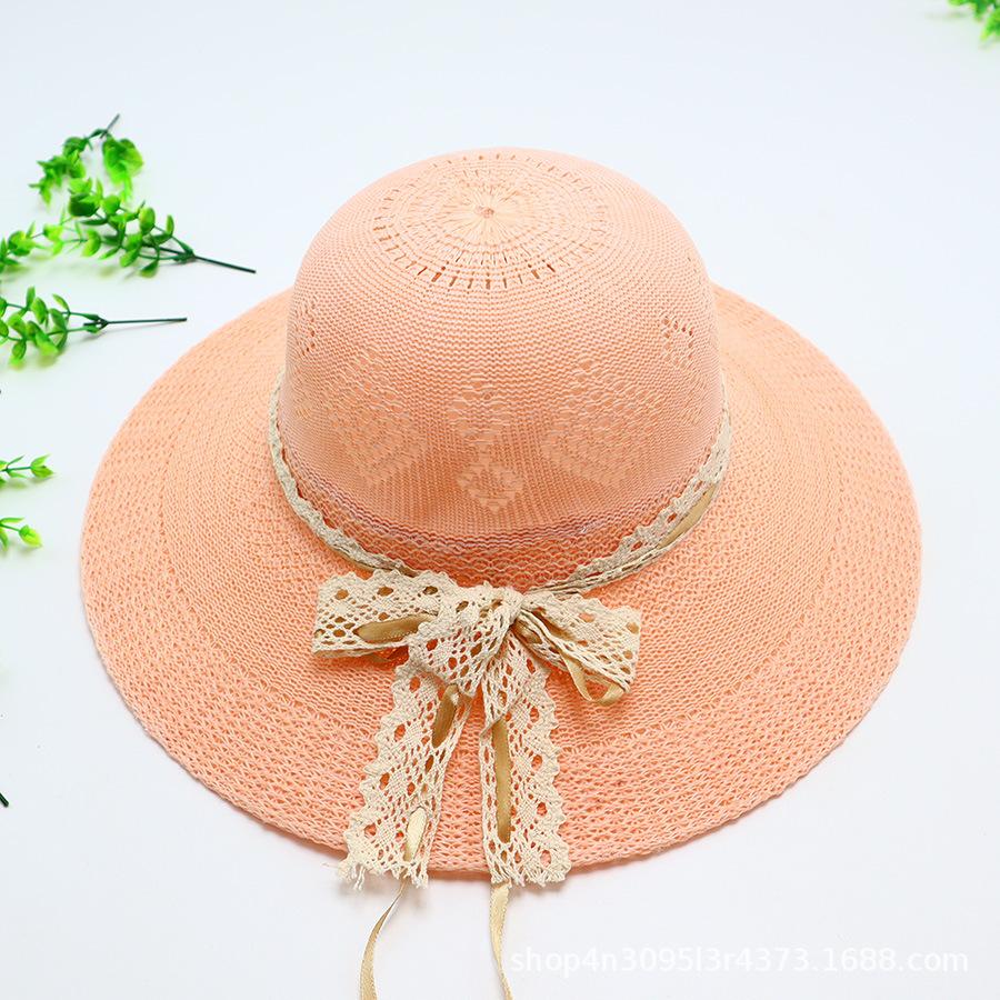 Summer straw hat big brim fashionable flower sweet seaside vacation beach breathable sun protection sun hat women's