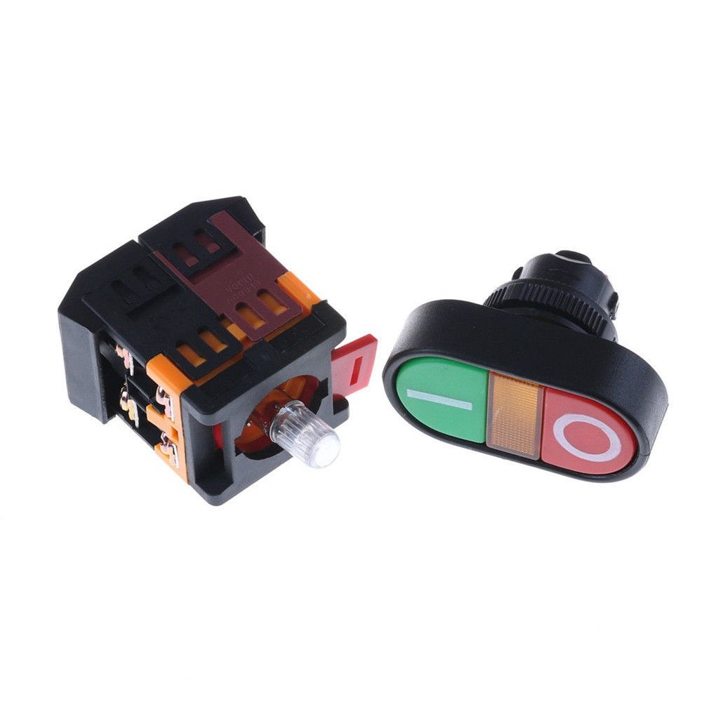 Indicator Light AC LED APBB22N 220V 22mm Push Button Switch ON/OFF Start Stop Momentary