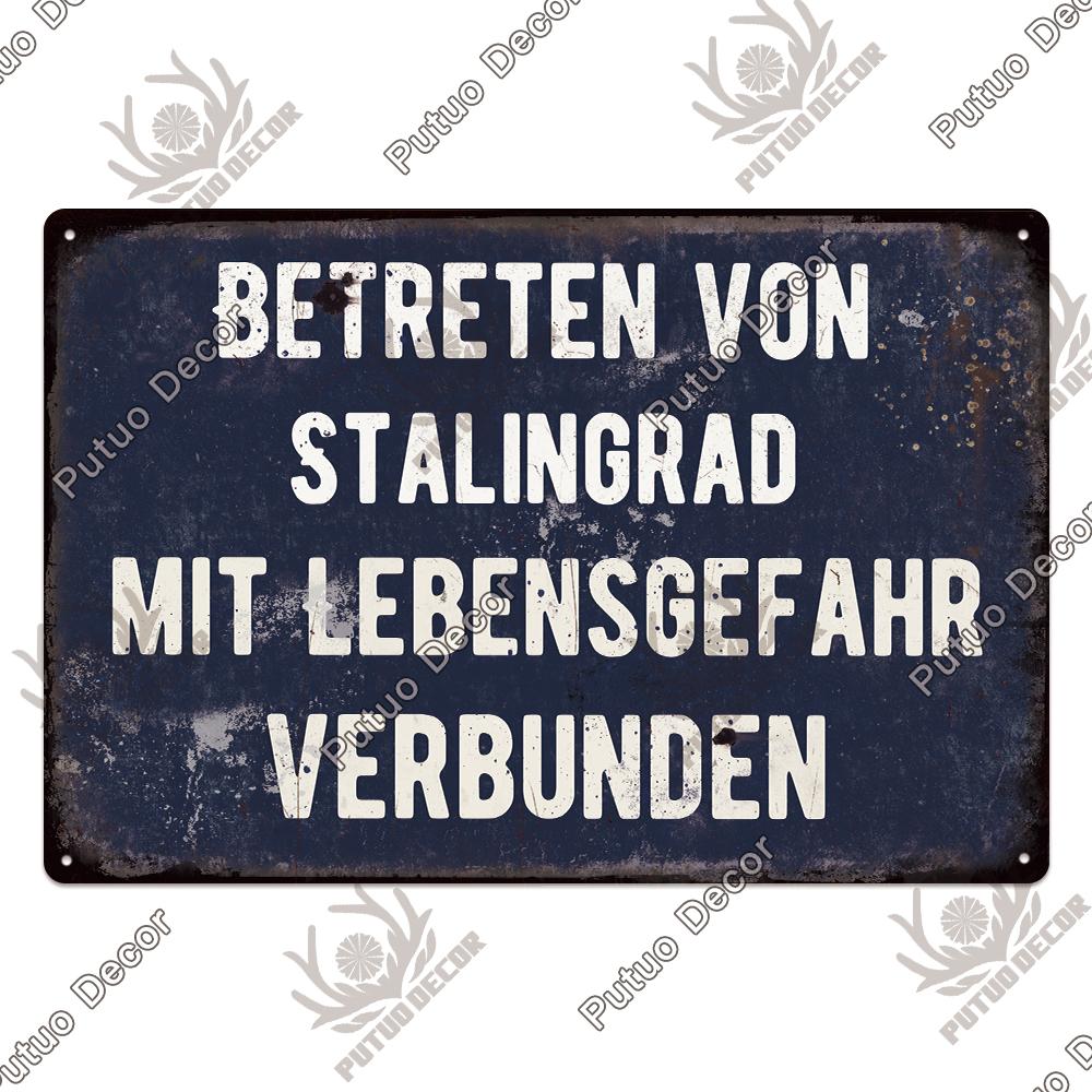 Decor Russian Stalingrad WW II History Metal Tin Sign Vintage Landmark Decorative Plaque for Bar Club Man Cave Wall Decor