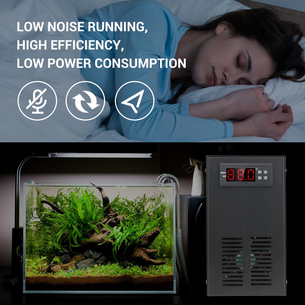 Refrigeratore per Acquario Raffreddatore per Acquario Display LCD Silenzioso Sistema di Raffreddamento per Pesci 40L per Pesci Acqua Piante Coralli Gamberetti Allevamento