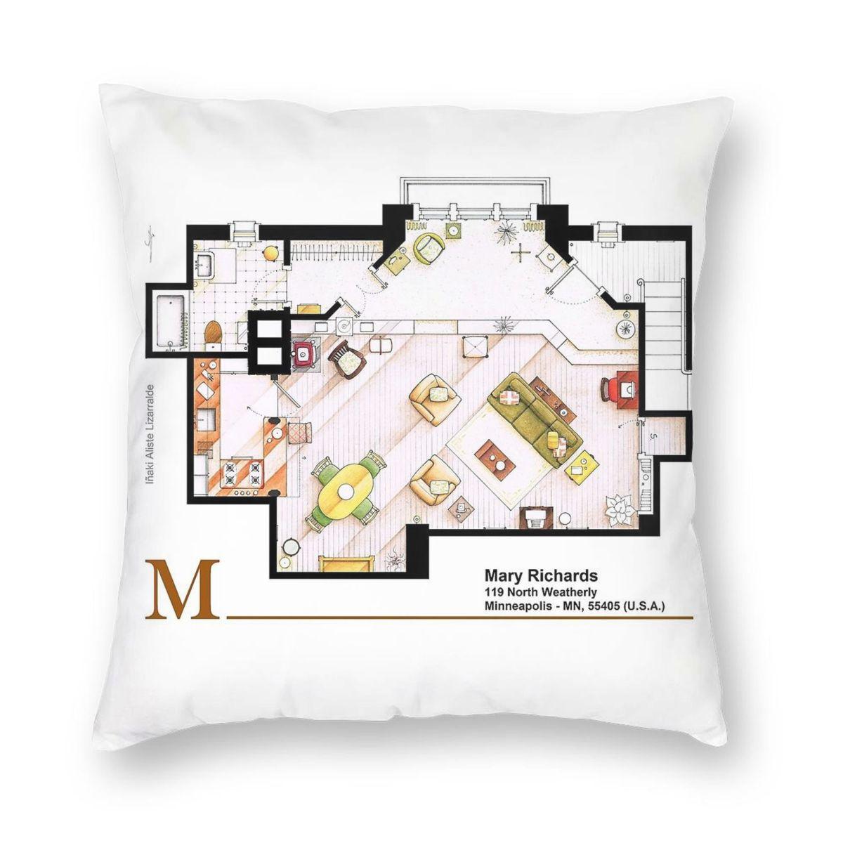 Mary Tyler Moore Show Mary Richards Apt Square Pillowcase Polyester Linen Velvet Creative Zip Decorative Sofa Cushion Case 45x45 30x30cm