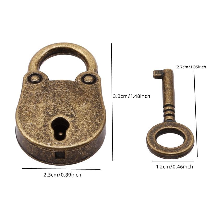 1/3PCs Locks Metal Old Retro Mini Padlock Small Luggage Box Key Lock Bronze Color Home Usage Hardware Decorations
